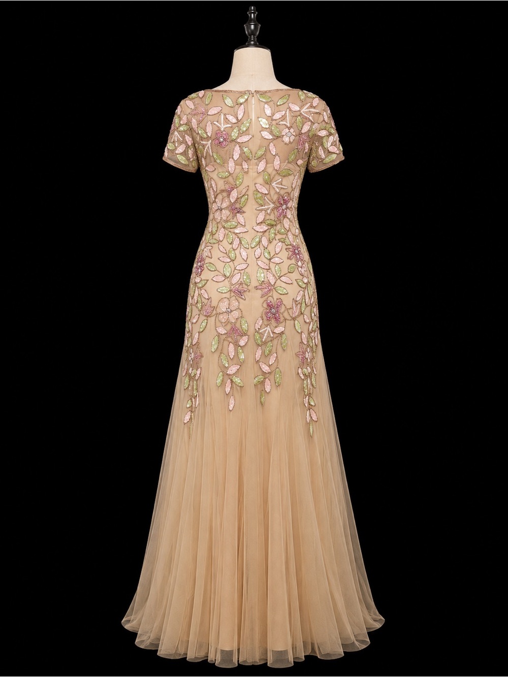 NWT Adrianna Papell Floral Beaded Sequin Evening Gown SIZE 14 MOB MOG WEDDING - Picture 7 of 7